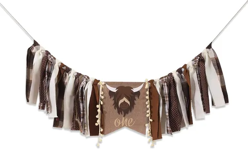 Cartel de primer cumpleaños para silla alta – Rodeo de vaquero para decoración de tela de fiesta, baby shower, guirnalda de fondo para accesorios de
