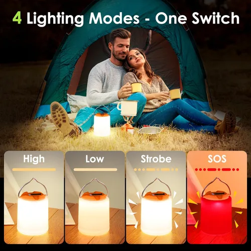Miniatura 4 de BOBKID Linterna de camping LED, luz de camping recargable, linternas de 4 modos para exteriores con 1000LM, linterna de campamento portátil