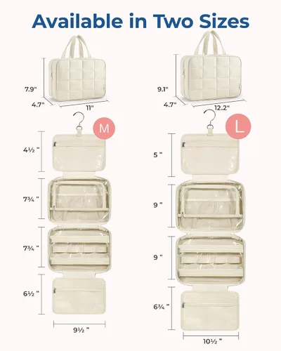 Miniatura 6 de Bolsa de viaje para artículos de aseo personal BAGSMART con organizador para joyas, bolsa de viaje colgante para artículos de tocador, organizador