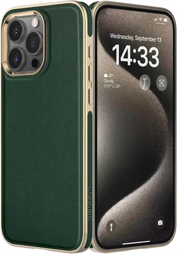 Miniatura 23 de LOHASIC Funda para iPhone 12 y iPhone 12 Pro - Fundas para teléfono i Phone 12 con borde cromado delgado, fundas de cuero de diseño suave, funda