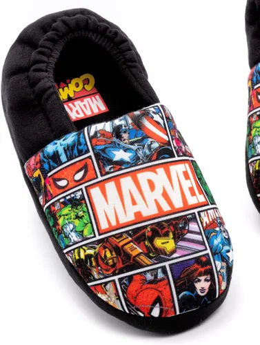 Miniatura 6 de Marvel Avengers - Pantuflas para niños y niños, zapatos de casa de cómics, Negro