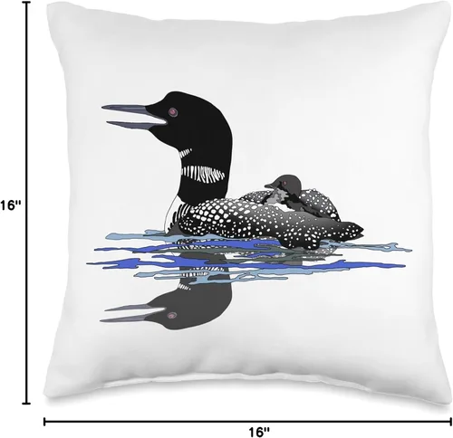 Miniatura 4 de Zodiart Calling Loon - Almohada (16 x 16 pulgadas), multicolor