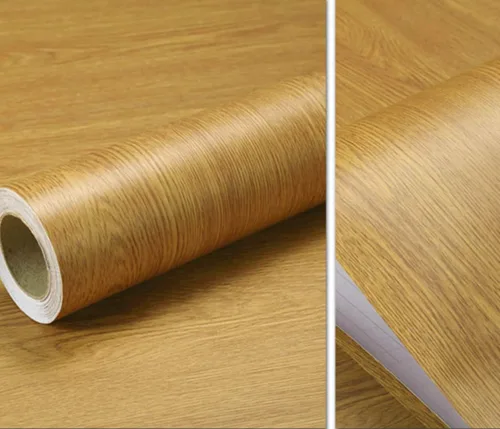 Miniatura 2 de UPREDO Papel tapiz de grano de madera amarilla, vinilo adhesivo, papel decorativo para aparador, cajón, calcomanía de 15.8 x 79 pulgadas