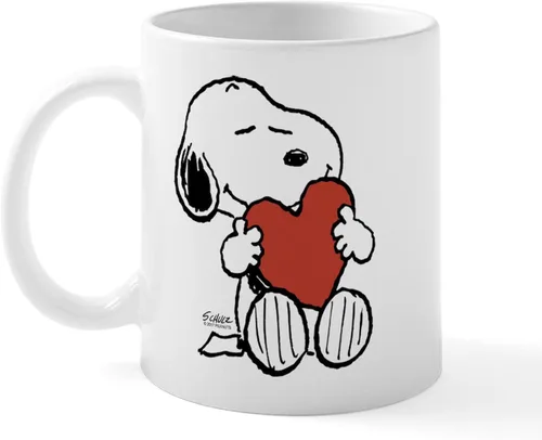 CafePress Snoopy On Heart Mugs 11 oz (325 ml) Ceramic Coffee Mug