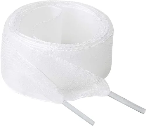Allegra K 2 pares de cordones planos de hilo de nieve de 1.0in de ancho transparentes para zapatos deportivos, Nieve