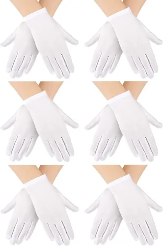 SATINIOR 6 pares de guantes de disfraz blancos para niños, guantes formales de ópera para niños, desfiles, espectáculos de escenario, recuerdos de