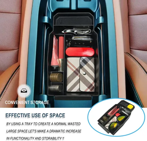 Miniatura 2 de Ruiya Organizador de consola central CX50 2023-2025 2026 para Mazda CX50 2026, accesorios de material ABS, apoyabrazos, bandeja de guantes