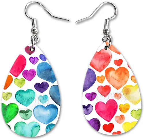 Miniatura 45 de Van Gogh - Juego de aretes colgantes divertidos Lindos aretes de joyería para niñas y mujeres Impresión de doble cara Regalo de cumpleaños