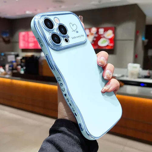 Miniatura 2 de LCHULLE Funda para iPhone 12 Pro para mujeres y niñas, lindo marco ondulado con forma rizada con patrón de corazón de amor, cubierta de protección