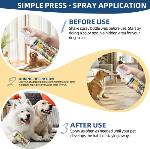 Miniatura 4 de Spray sin masticar para perros (paquete de 2) – Sabor amargo de manzana, detiene la masticación de muebles y zapatos, evita lamer heridas, sin