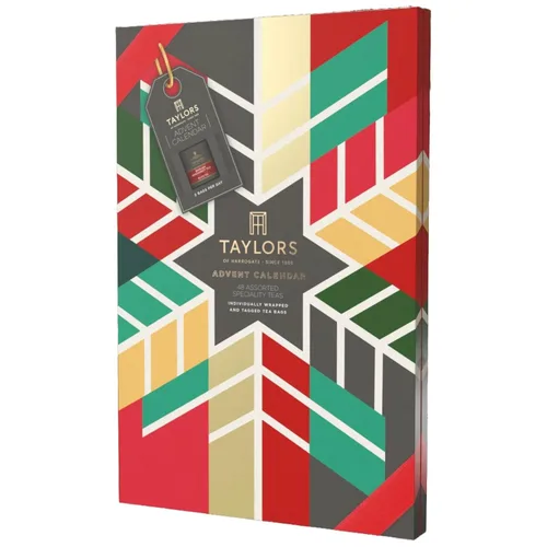Miniatura 3 de NUEVO Calendario de Adviento navideño de té Taylors of Harrogate 2025, set de regalo – 24 días, 48 bolsitas de té – Cuenta regresiva para Navidad