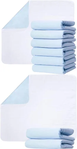GREEN LIFESTYLE Paquete de 6 almohadillas lavables + 2 unidades – Almohadillas de cama grandes, 34 x 36 pulgadas, para uso como almohadillas de cama