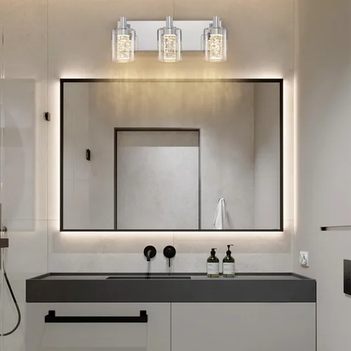 Miniatura 7 de SineRise - Luz de tocador con 3 modos de color (3000K/4000K/6000K), lámpara de baño LED con protección ocular, lámpara de pared moderna regulable