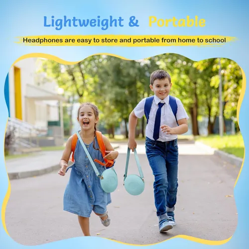 Miniatura 5 de TONOSHARK Auriculares con cable para niños con micrófono, volumen limitado a 85/94 dB, auriculares plegables de 0.138 in para niñas, auriculares Azul