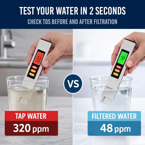 Miniatura 4 de Craft911 Medidor TDS Digital Probador de Agua - Probador de Agua Preciso para Agua Potable Medidor de 0-9990 PPM - Probador de Calidad de Agua 1s