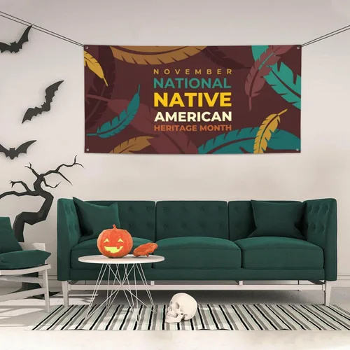 Miniatura 3 de Telones de fondo del orgullo indígena del Mes de la Herencia Nativa Americana, Fondo de fotografía de fiesta para interiores y exteriores, festival
