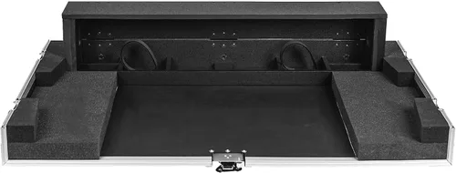 Miniatura 4 de Sound Town ATA Estuche de Mezclador de Madera Contrachapada con Protección de Espuma Interior, Casa de Perro y Ruedas con Respaldo para Consola