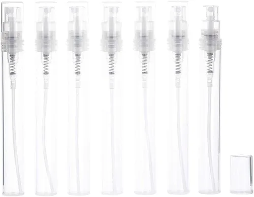Miniatura 5 de 5 mini botellas de aerosol, 0.1 fl oz, 0.1 fl oz, 0.2 fl oz, botella de spray de plástico vacía de niebla fina, botella de perfume recargable