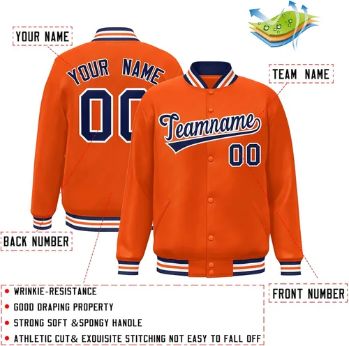 Miniatura 2 de KXK Chaquetas de béisbol universitarias personalizadas para hombres, mujeres, jóvenes, abrigo ligero, número de nombre cosido personalizado