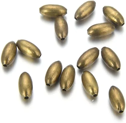 1000 cuentas sueltas de arroz ovaladas lisas de 0.236 in (0.24 pulgadas), espaciador pequeño y pequeño, chapado en bronce antiguo, para