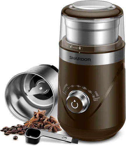 Miniatura 18 de Shardor - Molinillo ajustable de grano de café eléctrico, para hierbas/especias, molinillo de espresso con 1 cuenco extraíble de acero inoxidable