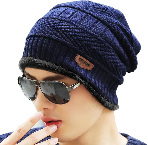 Miniatura 129 de Loritta Gorro de invierno cálido de punto grueso y holgado para hombre