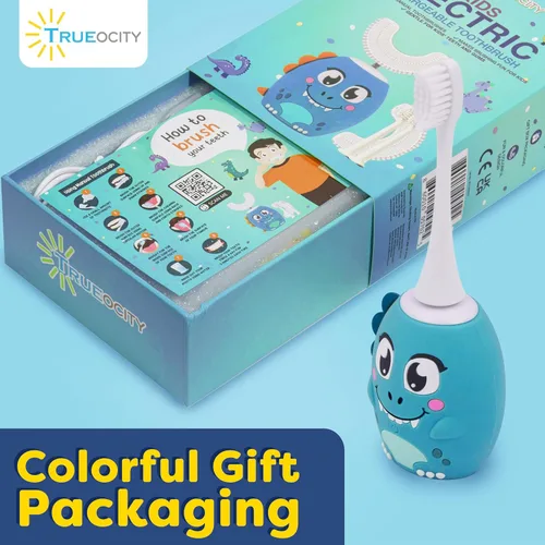 Miniatura 5 de Trueocity Cepillo de Dientes Eléctrico Automático en Forma de U para Niños, Cepillo de Dientes Automático Recargable para Niños Pequeños Cabezal