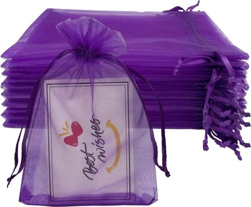 Miniatura 14 de Jexila 100 bolsas de regalo de organza dorada de 4 x 6 pulgadas, pequeñas bolsas de malla con cordón, bolsas para joyas, bodas, fiestas, bolsas