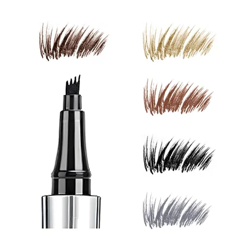 Miniatura 7 de Bolígrafo de cejas de 5 colores, microrelleno líquido natural para cejas, maquillaje para cejas (#1 marrón)