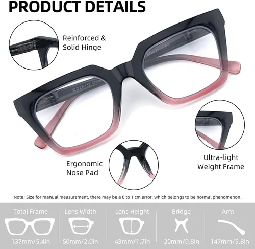Miniatura 2 de Paquete de 3 lentes de lectura progresivos para mujer, multifocales, bloqueo de luz azul, bisagras de resorte