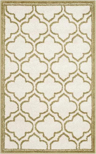 Miniatura 53 de Safavieh Amherst Collection Tapete AMT412A para interiores/exteriores de color marfil y verde claro, Polipropileno
