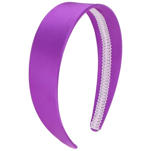 Miniatura 21 de Wecoe Diadema azul bebé de 1.6 pulgadas de ancho, diadema de satén de seda para mujer, antideslizante, a la moda, banda lisa para el cabello