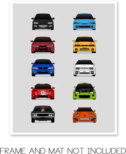 Miniatura 2 de Custom Car Posters Póster hecho a mano compatible con Fast and the Furious y la impresión de Best Cars Dominic Toretto Brian O'Connor – 8 x 10