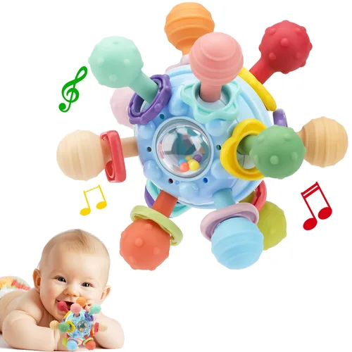 Miniatura 10 de Juguetes de dentición para bebés, mordedores para bebés, juguetes sensoriales Montessori para 0-6 6-12 meses, regalos para niños de 1 año, niños