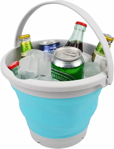 Miniatura 6 de SAMMART Cubo de plástico plegable de 5.5 L (1.4 galones), bañera redonda plegable, cubo de agua portátil para pesca, maceta de agua para exteriores