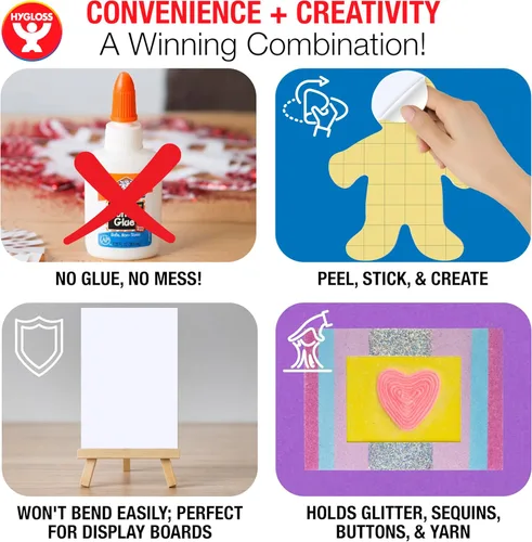 Miniatura 5 de Hygloss Pizarras adhesivas para collage – Paquete de 24 tableros de collage autoadhesivos de 4 x 6 pulgadas para niños, tableros de montaje