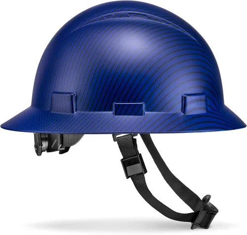 Casco de seguridad de ala completa, Clase C G & E, aprobado por OSHA para trabajos de construcción, diseño premium de fibra de carbono, suspensión