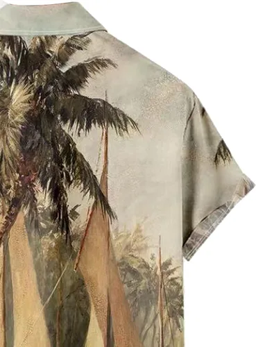 Miniatura 5 de WRITKC Tropical Shirts Button Down Holiday Casual Hawaiian Short Sleeve Men Loose Beach Shirts