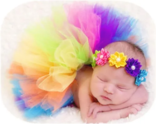 Accesorios de fotografía para bebé niño y niña, trajes para sesión de fotos recién nacidos, encantador, vestido tutú, diadema de flores Color del