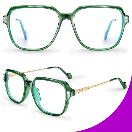 Miniatura 6 de VISOONE - Paquete de 2 anteojos de bloqueo de luz azul de gran tamaño con elegante marco cuadrado TR90 y patillas metálicas para mujeres y hombres