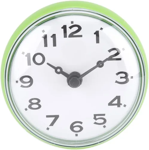 Yosoo Reloj de ducha impermeable con ventosa de cara redonda árabe digital árabe reloj de ducha de baño accesorios de cocina (verde)