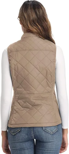 Miniatura 5 de Chaleco para exteriores de mujer, chaleco acolchado ligero con cremallera y cuello alto.
