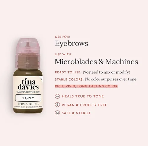 Miniatura 3 de Tina Davies Professional X Perma Blend Pigmento para Cejas - Maquillaje Permanente para Cejas - Los Colores Curan Fieles al Tono - Alta Retención