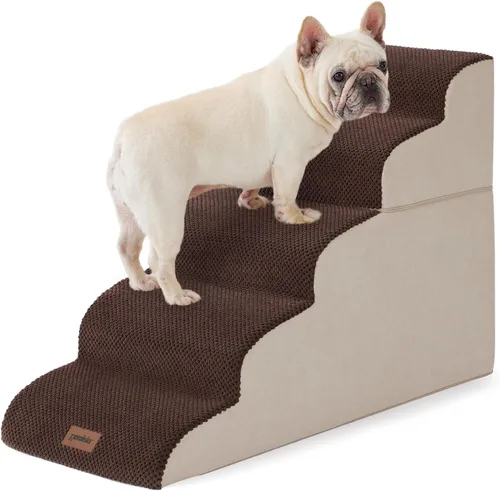 Miniatura 12 de ZOMISIA Escaleras para perros pequeños, escaleras para mascotas para sofá y cama, rampa de espuma 35D para perros con parte inferior antideslizante