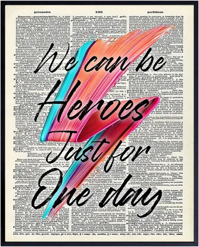 David Bowie Letra Upcycled Dictionary - Póster decorativo de pared de 8 x 10 pulgadas para dormitorio, sala de juegos, cueva de hombre, regalo para