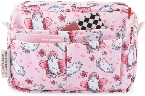 Miniatura 17 de qianshan Organizador de Portafolio con Múltiples Bolsillos, Bolsa de Cosméticos Impermeable con Cremallera de Viaje, Bolsa de Almacenamiento