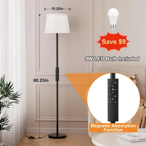 Miniatura 2 de Raexpectis 【Lámparas de pie mejoradas para sala de estar, lámpara de pie moderna con control remoto, lámpara de pie regulable de temperatura
