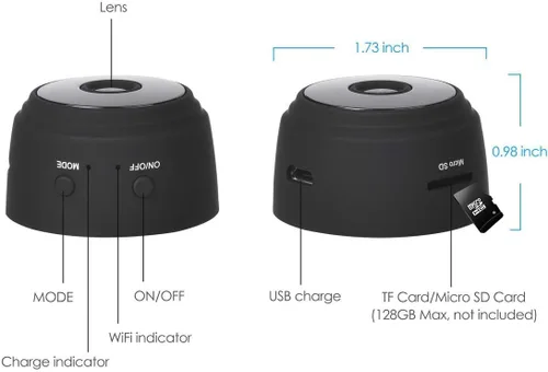 Miniatura 7 de Mini cámaras ocultas cámara WiFi inalámbrica HD 1080P cámaras de seguridad para el hogar vigilancia con alimentación en vivo de audio y video cámara