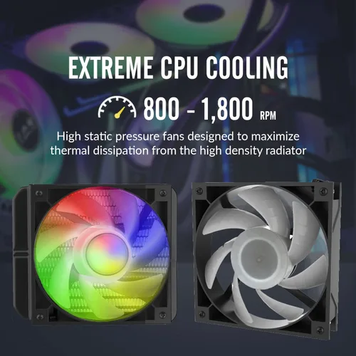 Miniatura 7 de greenDracaena.io 240mm AIO Enfriador de CPU - Ventilador PWM Único y Silencioso para PC de Factor de Forma Pequeña con Controlador ARGB y Radiador