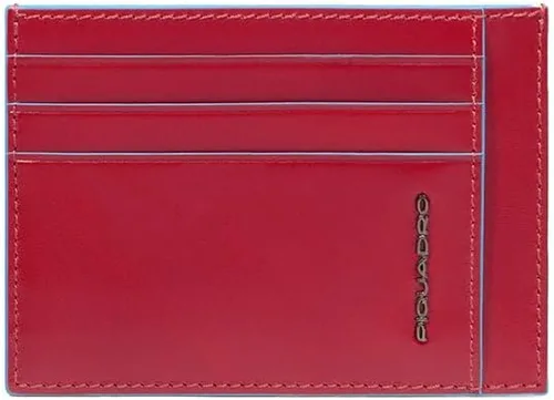 Piquadro Estuche para tarjetas de crédito para hombre, impresión, talla única, Rojo -, Estuche para tarjetas de crédito